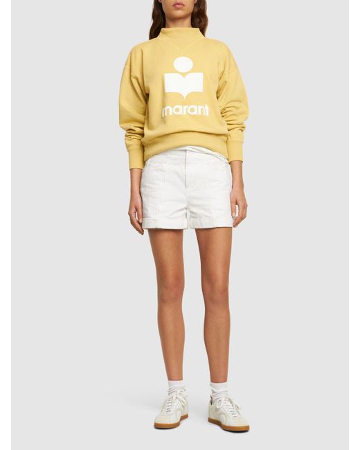 Isabel Marant Yellow Moby Logo Cotton Blend Sweatshirt