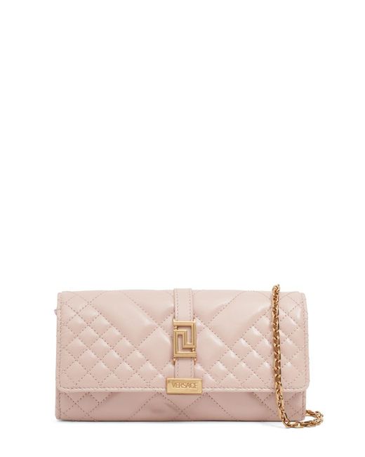 Versace キルテッドミニレザーショルダーバッグ Pink