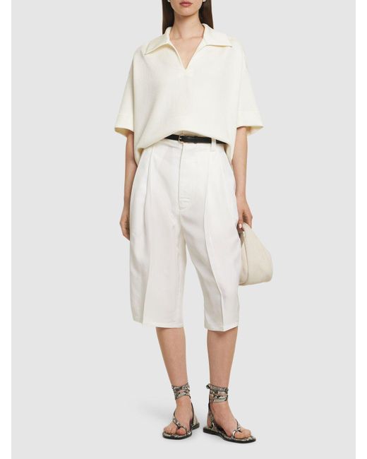 Carven ビスコースツイルのバミューダハーフパンツ White