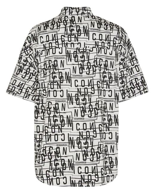 DSquared² Black Icon Logo Short Sleeve Shirt for men