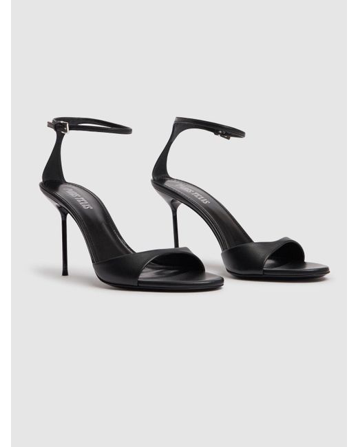 Paris Texas Lidia レザーアンクルストラップサンダル 90mm Black