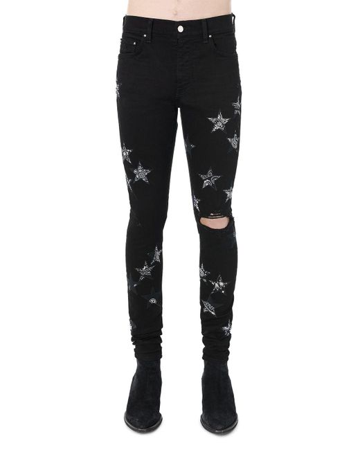 Amiri Bandana Star Stretch Denim Jeans in Black for Men Lyst