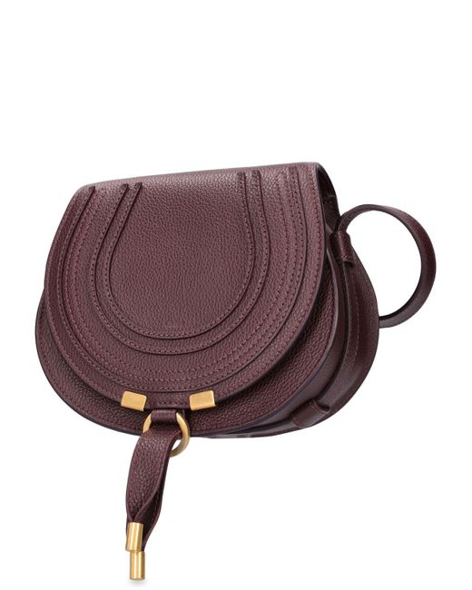 Chloé Purple Small Marcie Leather Shoulder Bag