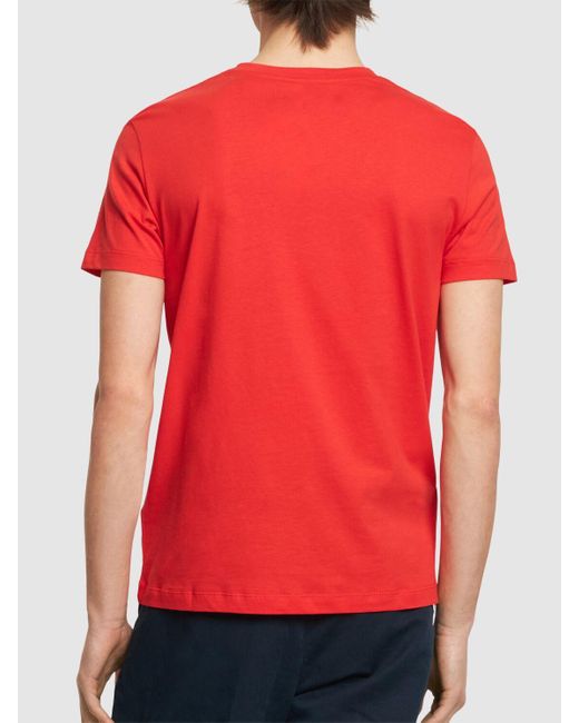 Vilebrequin Red Logo Print Cotton Jersey T-shirt for men