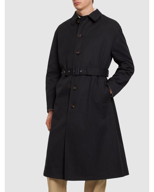 Bally Black Cotton Blend Trench Coat for men