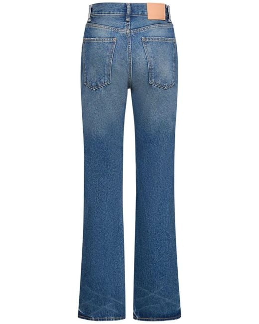 Jeans dritti vita alta 1977 in denim di Acne in Blue