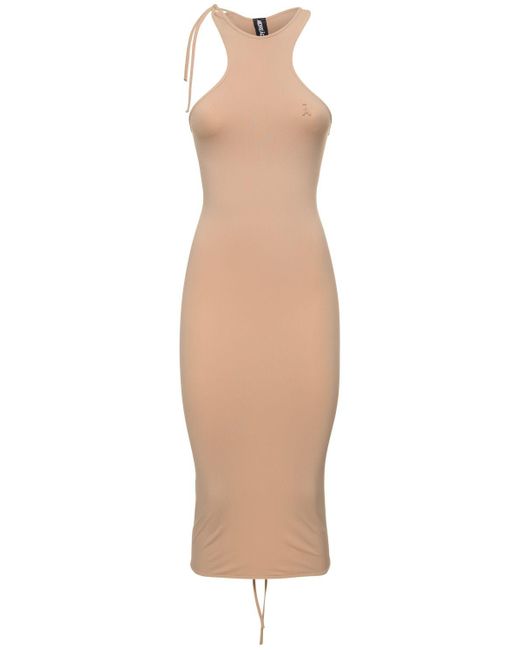 ANDREADAMO White Formendes Jersey-midikleid
