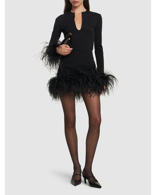 16Arlington Black Damen Viskosemischrock Mit Federn „Haille“