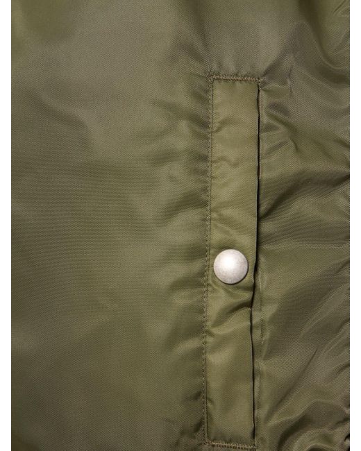Acne Green Tech Zipped Sleeve Bomber Jacket