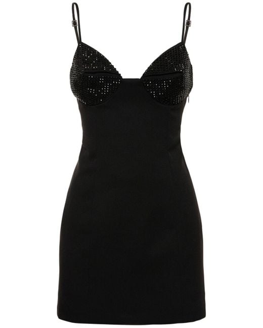 Area ストレッチウールミニドレス Black
