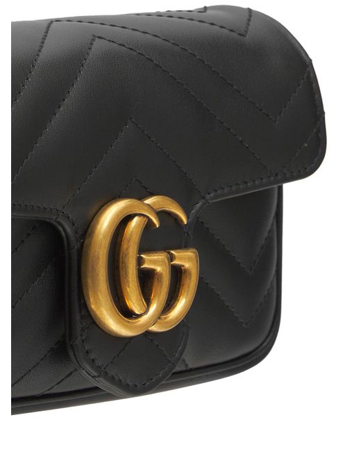 Borsa super mini gg marmont in pelle di Gucci in Black