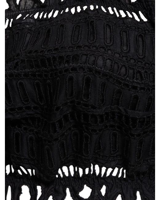 Ermanno Scervino コットンブレンドオフショルダークロップドトップ Black