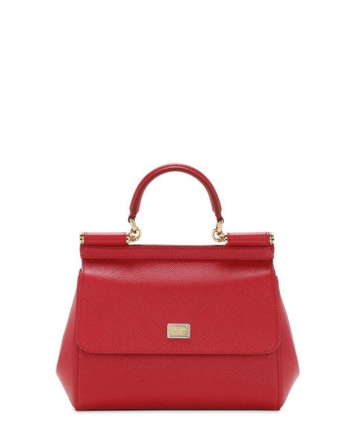 Dauphine Leather Regular Sicily Bag Dolce & Gabbana en coloris Red