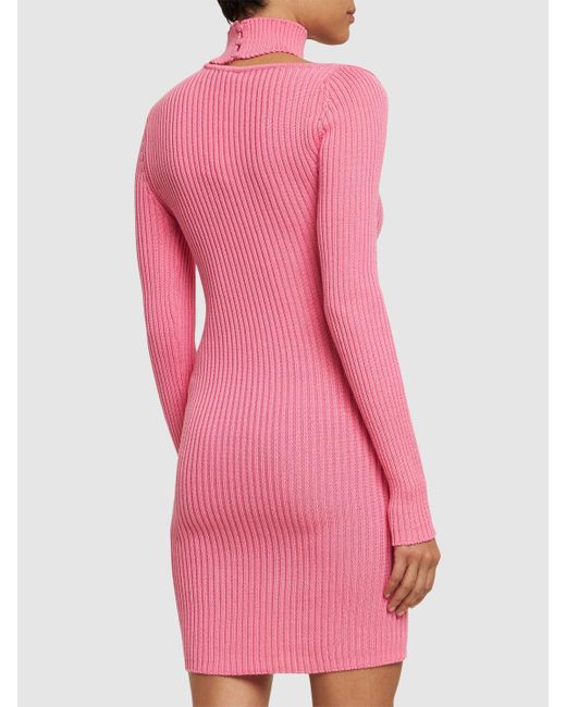 GIUSEPPE DI MORABITO Pink Cotton Mini Dress
