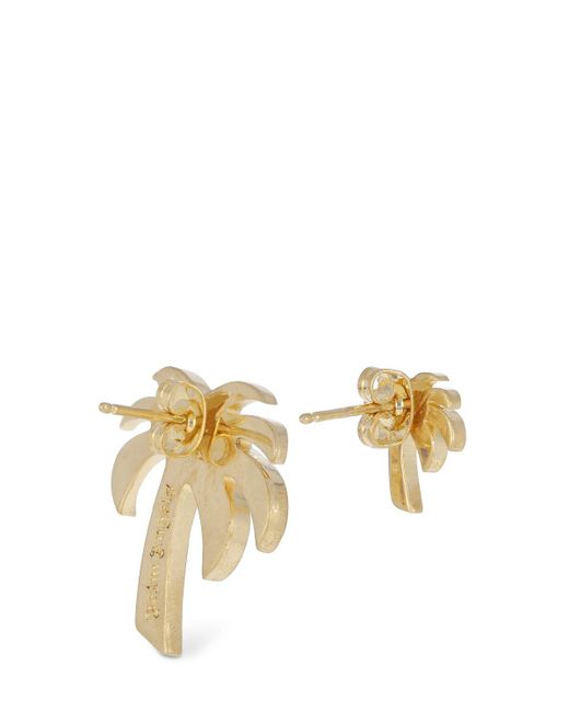 Palm Angels Metallic Palm Brass Embellished Earrings