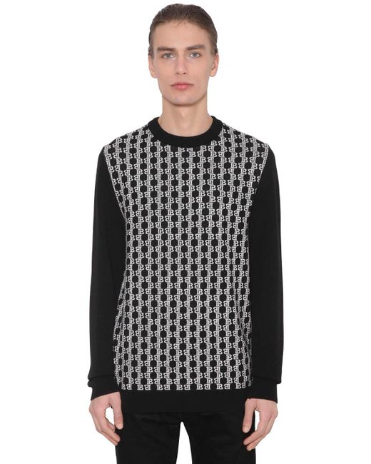 balmain black and white sweater