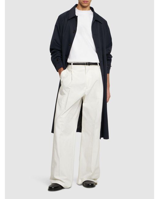 Pantalon ample en gabardine de coton Jil Sander pour homme en coloris White