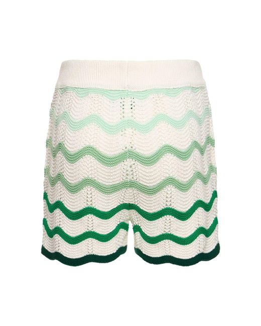 Casablancabrand Green Gradient Wave Knit Shorts