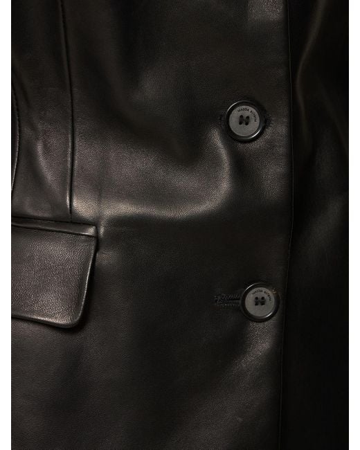 Magda Butrym Black Leather Tie-Back Blazer