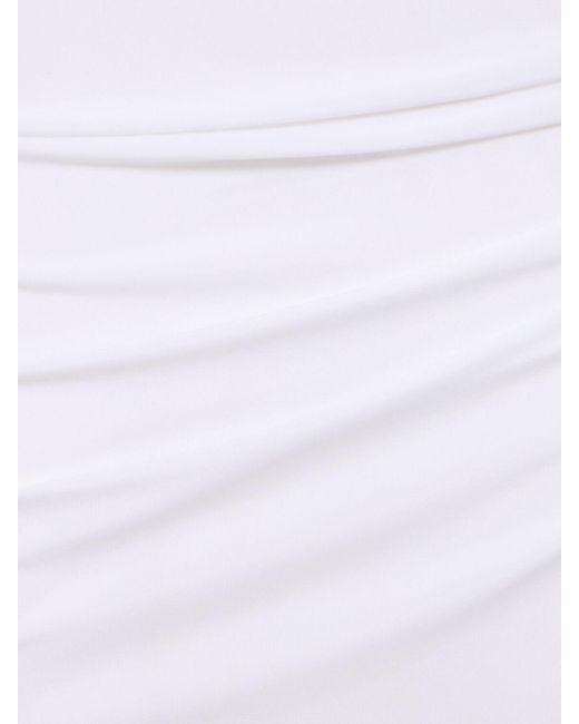 Christopher Esber White Venus Plunge Embellished L/S Maxi Dress