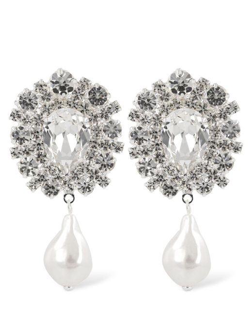 Pendientes con cristales y perlas Magda Butrym de color White