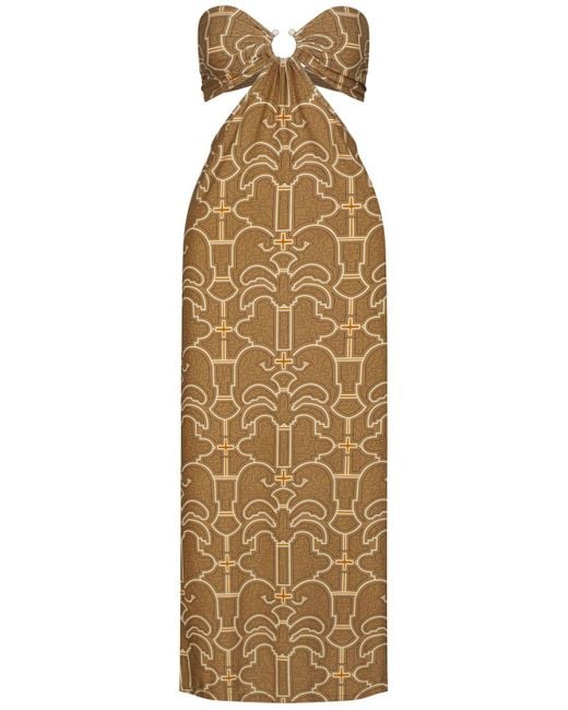 Johanna Ortiz Metallic Maxikleid "jungle Geometry"
