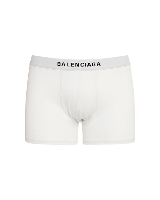 Balenciaga White Boxer Briefs for men