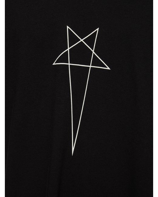 T-shirt jumbo ss t in cotone di Rick Owens in Black da Uomo