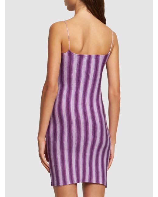 GIMAGUAS Purple Simi Striped Viscose Mini Dress