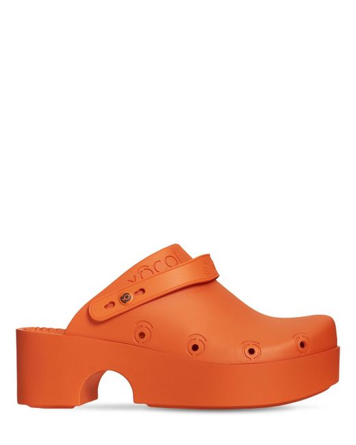 XOCOI Orange 60mm Recycled Rubber Clogs