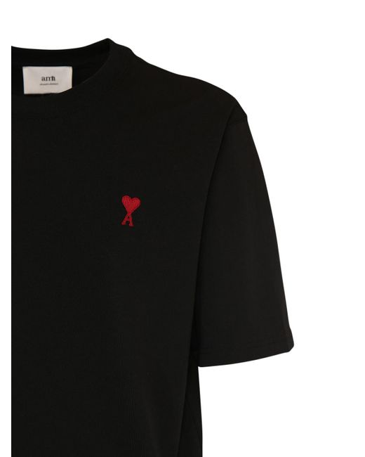 AMI Black Logo Heavy Cotton T-Shirt for men