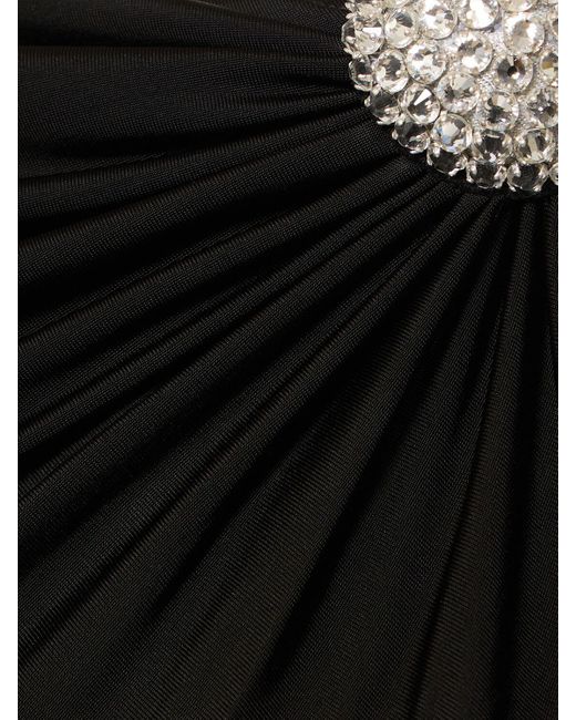 Vestido corto de malla con cristales David Koma de color Black