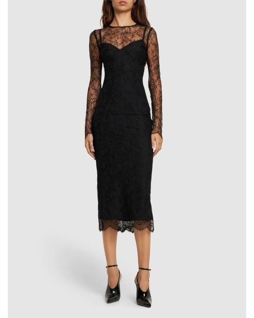 Dolce & Gabbana Chantilly レースドレス Black