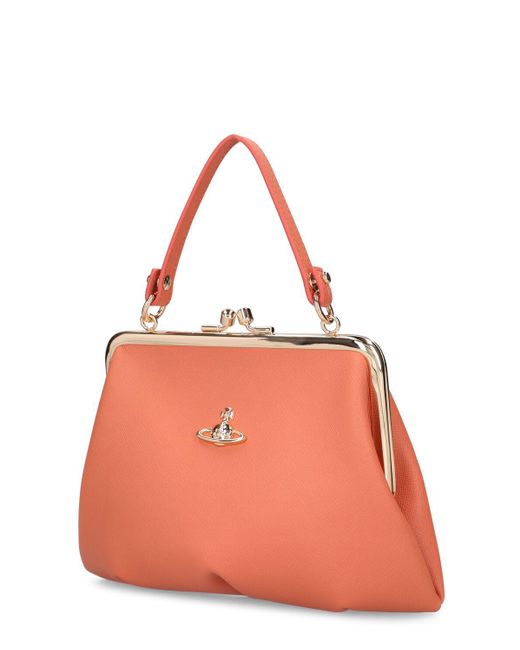Vivienne Westwood Pink Granny Frame Leather Top Handle Bag