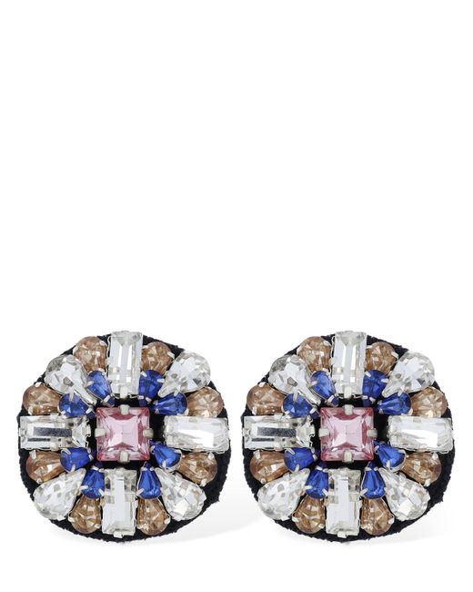 Moschino Blue Crystal Clip-on Earrings