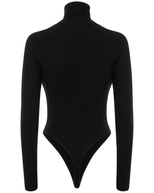 Body collo alto in lana / cutout di ALESSANDRO VIGILANTE in Black