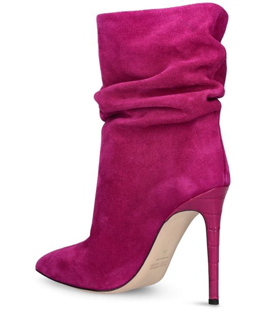 Paris Texas Pink Slouchy Suede Ankle Boots