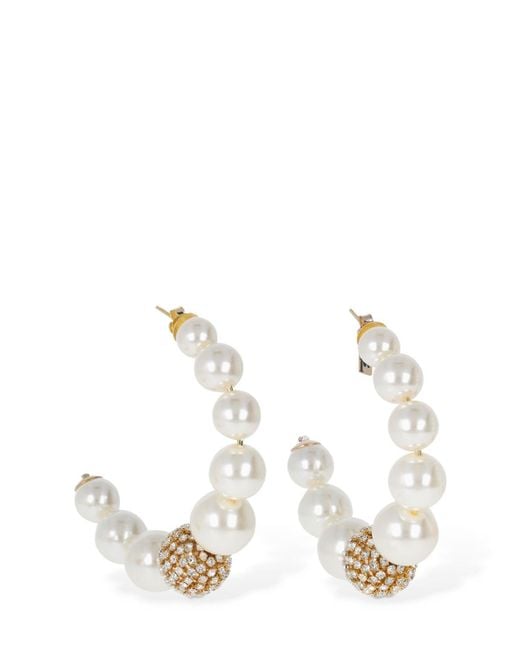 Rosantica White Bucaneve Imitation Pearl Hoop Earrings