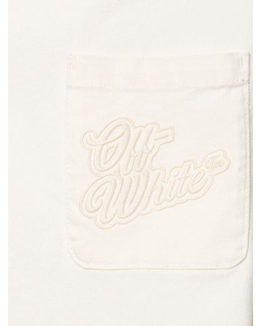 Off-White c/o Virgil Abloh White 90S Logo Cotton Denim Overshirt for men