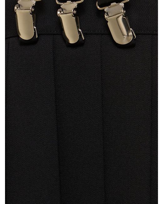 Robe courte en gabardine de laine avec bretelles Noir Kei Ninomiya en coloris Black