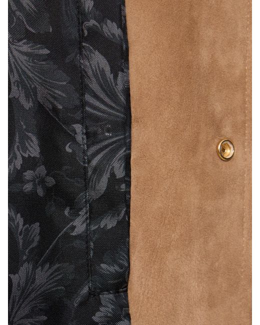 Giacca in camoscio / logo di Versace in Brown da Uomo
