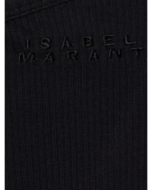 Isabel Marant Black Tresia One Shoulder Cotton Top