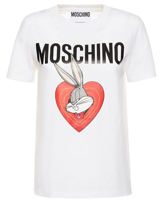 Camiseta de jersey de algodón Moschino de color White
