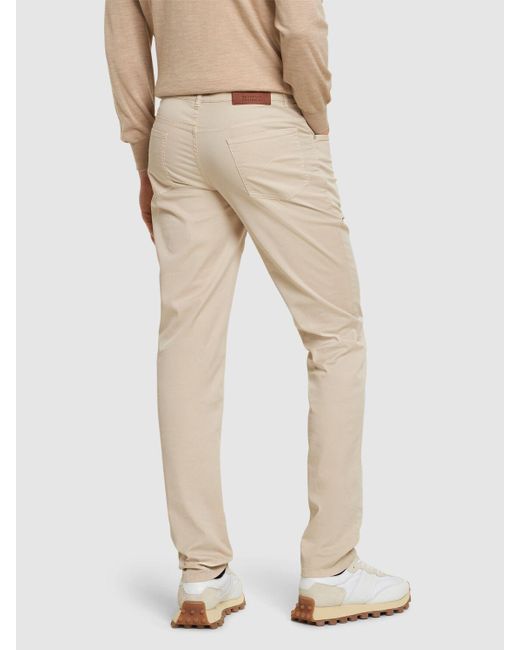 Brunello Cucinelli Natural Stretch Gabardine 5-Pocket Pants for men