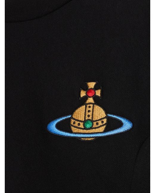 Felpa cropped cynthia in jersey di cotone di Vivienne Westwood in Black