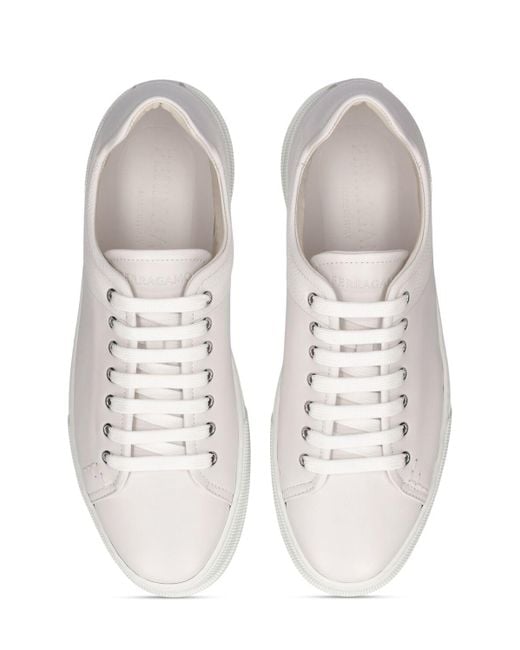 Ferragamo White Clayton Leather Sneakers for men