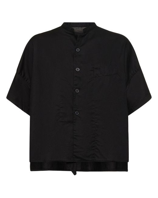 Yohji Yamamoto Black Oversized Hemd Aus Baumwolltwill