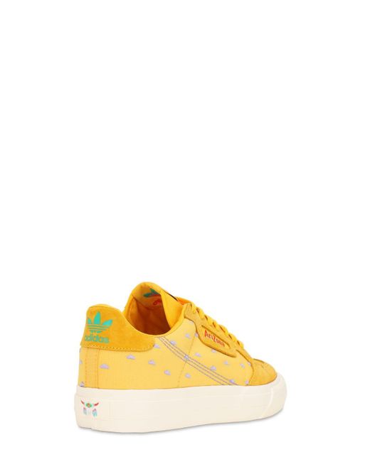 adidas originals continental 80 vulc trainers in mustard