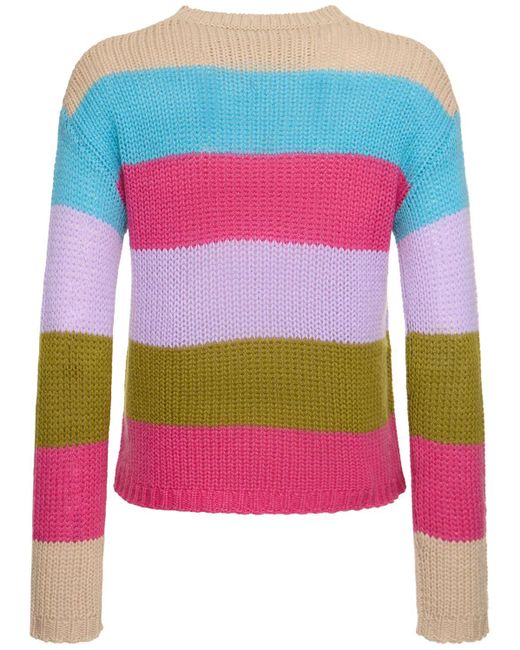 Maglione in cashmere a righe palco di Weekend by Maxmara in Pink
