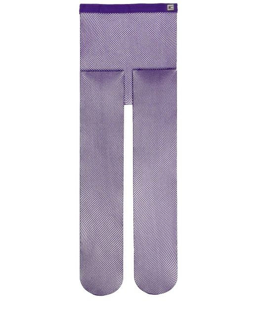 Gucci Purple Stretch Nylon Tights With Retro Square G